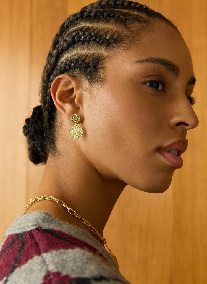 Rose Drop Earrings - Gold Baukjen