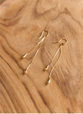 Rose Tear Drop Chain Earrings - One Size Baukjen