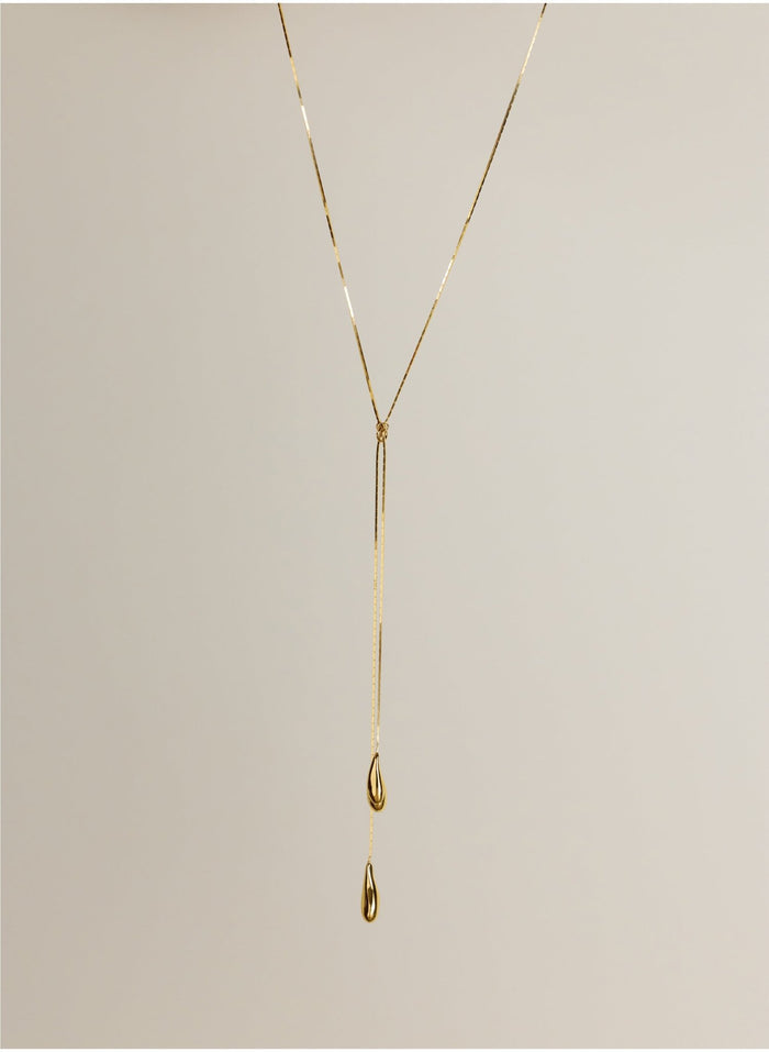 Rose Tear Drop Necklace - One Size Baukjen