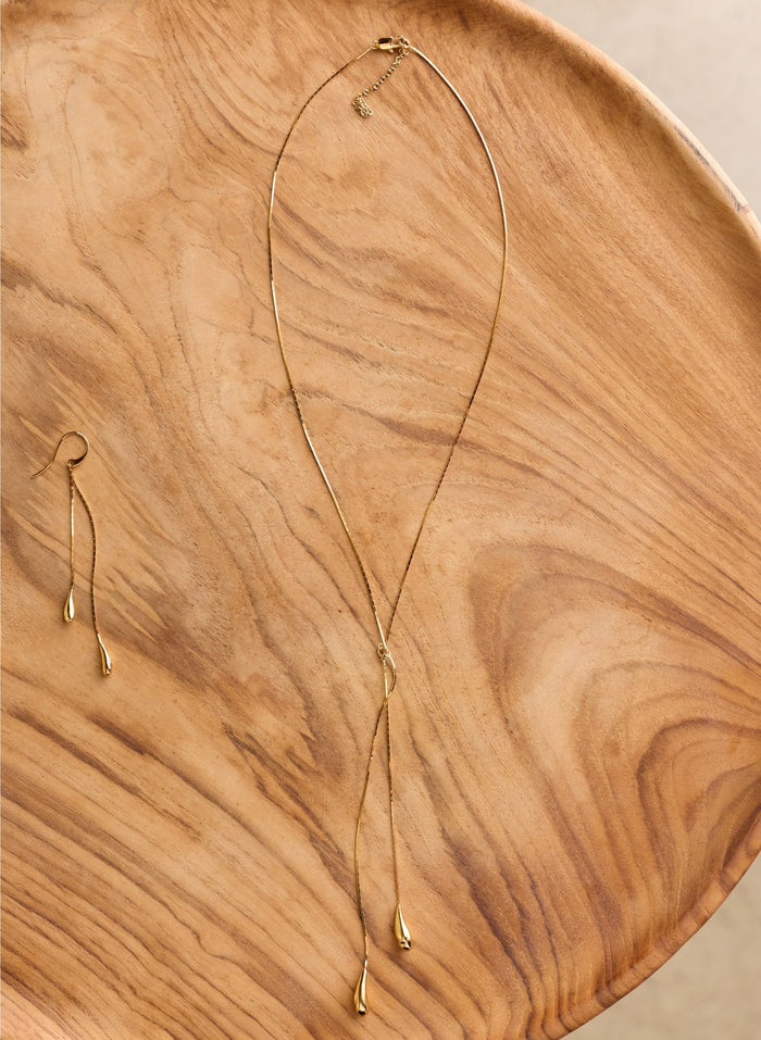 Rose Tear Drop Necklace - One Size Baukjen