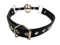 Rouge Garments Black Leather Ball Gag With Silver Ball