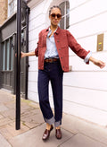 Rowan Organic Cotton Denim Utility Jacket - Terracotta Baukjen