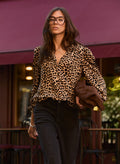 Sabrina Printed Blouse - Cognac Leopard Baukjen