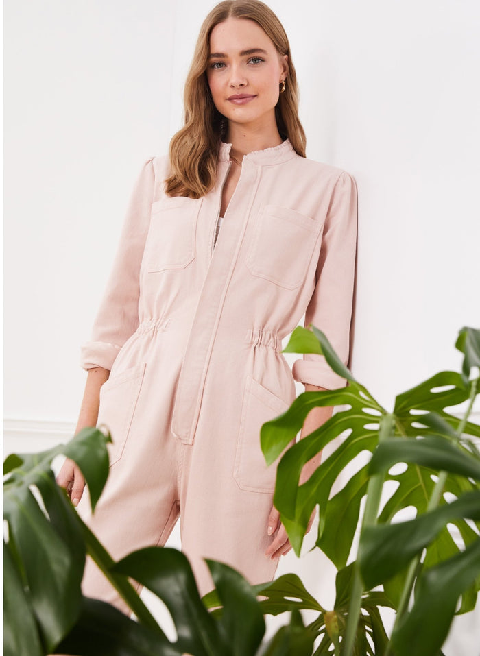 Sally Organic Jumpsuit - Powder Pink Baukjen