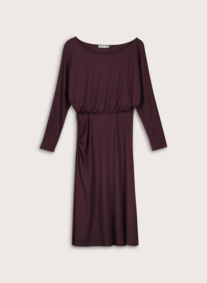 Sarah Jersey Midi Dress - Plum Baukjen