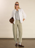 Shannon Organic Cotton Corduroy Barrel Leg Trousers - Sand Baukjen