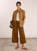 Shelby Organic Cotton Wide Leg Trousers - Milk Chocolate Baukjen