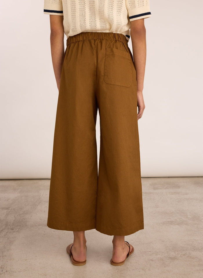 Shelby Organic Cotton Wide Leg Trousers - Milk Chocolate Baukjen