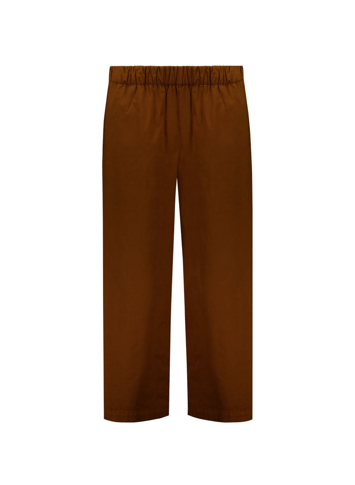 Shelby Organic Cotton Wide Leg Trousers - Milk Chocolate Baukjen