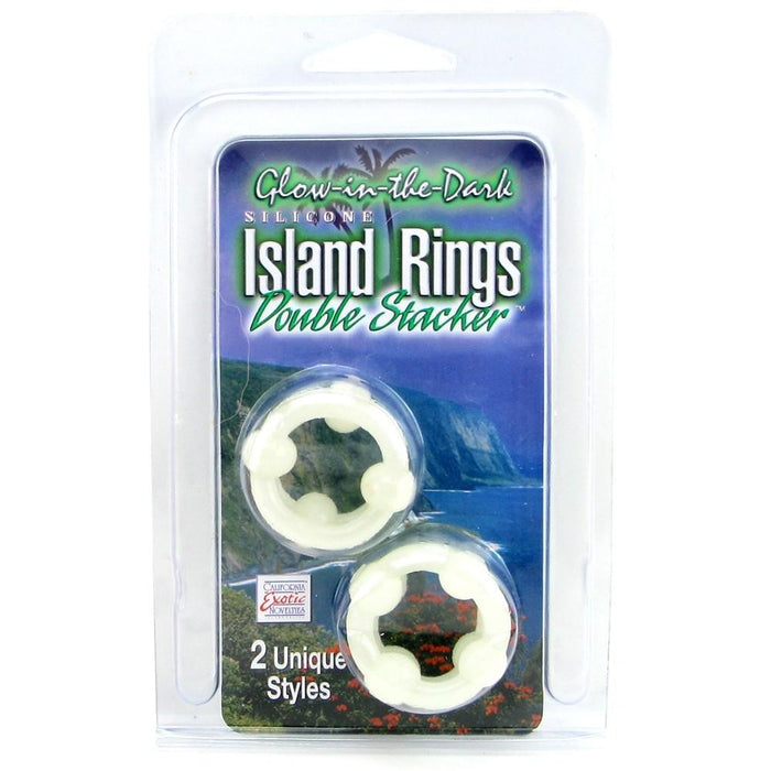 Silicone Island Ring Double Stacker in Glow in the Dark by  California Exotics -  - 3