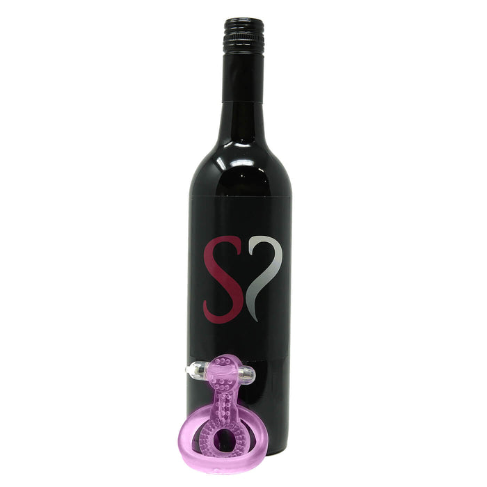 Simpli Pleasure Stretchy Double Cock Ring With Vibrating Clitoral Tickler