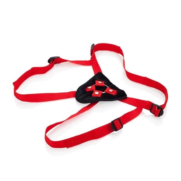 Sophia's Red Rider Harness and G-Spot Strap-On  Dildo