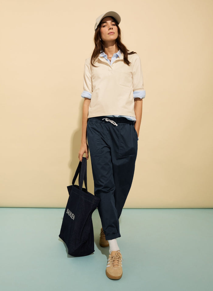 Sophy Organic Cotton Jogger Trousers - Deep Indigo Baukjen