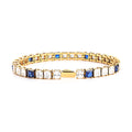 Stainless Steel Tennis Chain Bracelet Square Zircon Light Luxury Jewelry