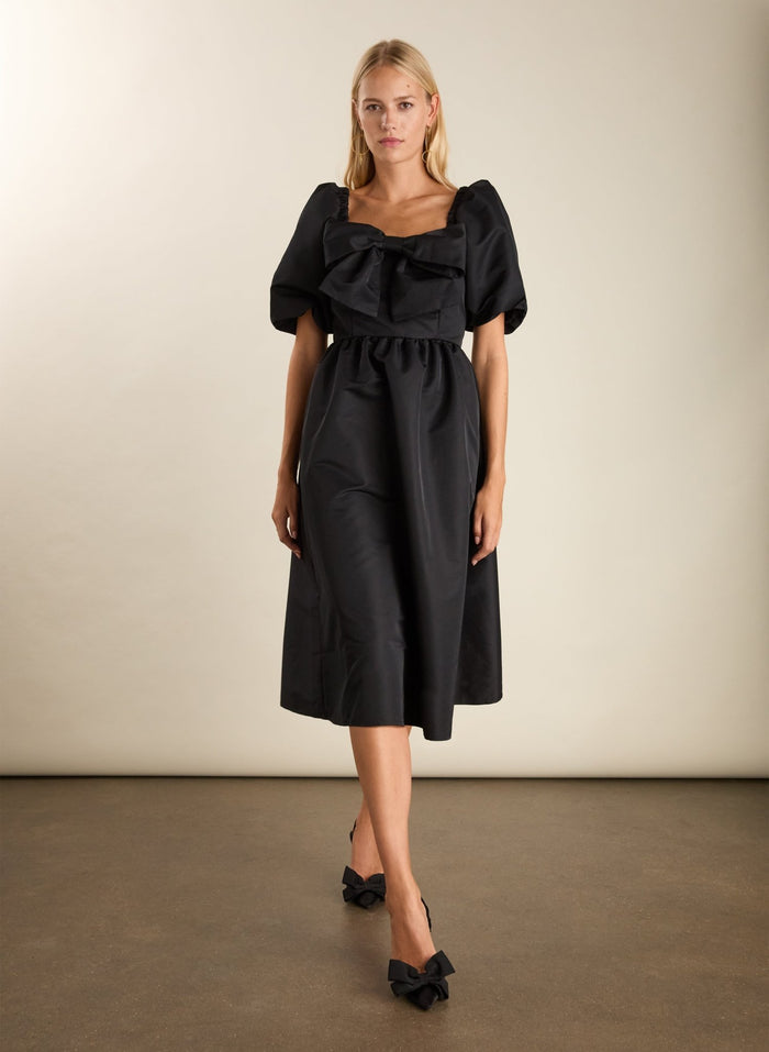 Star Bow Detail Midi Dress - Caviar Black Baukjen