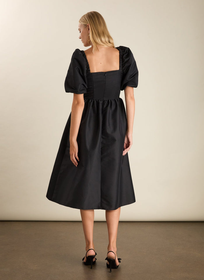 Star Bow Detail Midi Dress - Caviar Black Baukjen