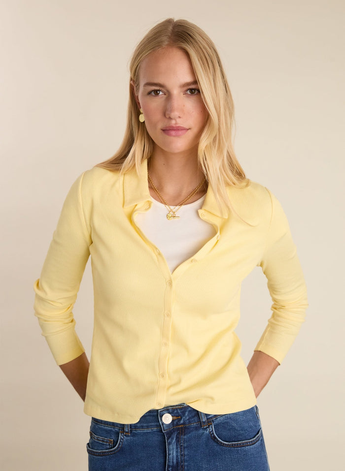 Susan Organic Cotton Button Down Top - Butter Yellow Baukjen