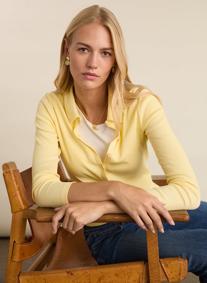 Susan Organic Cotton Button Down Top - Butter Yellow Baukjen