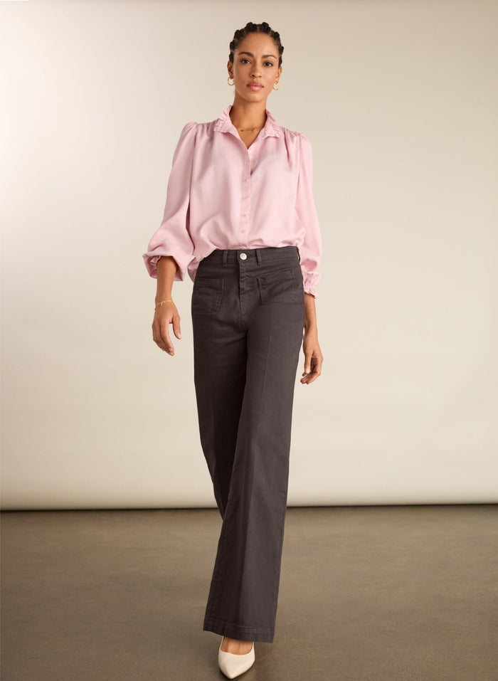Tara Frill Neck Blouse - Pastel Pink Baukjen