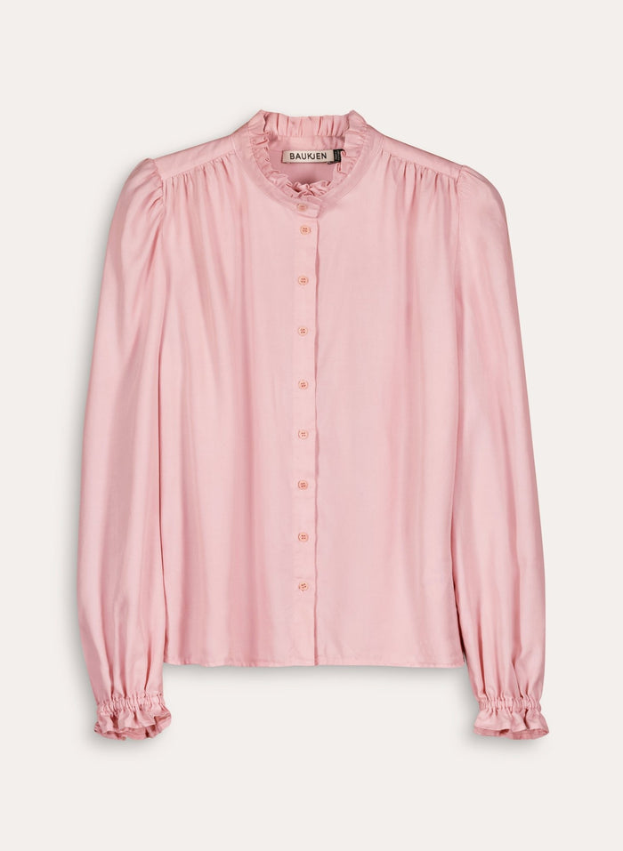 Tara Frill Neck Blouse - Pastel Pink Baukjen