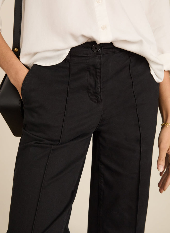 Taylor Organic Cotton Cropped Trousers - Caviar Black Baukjen