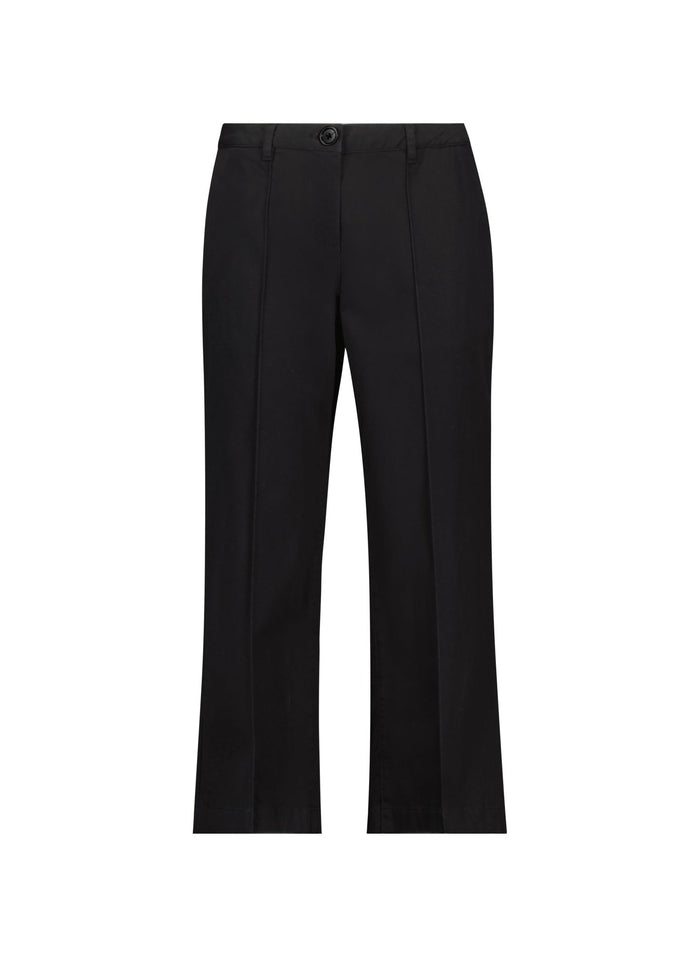 Taylor Organic Cotton Cropped Trousers - Caviar Black Baukjen
