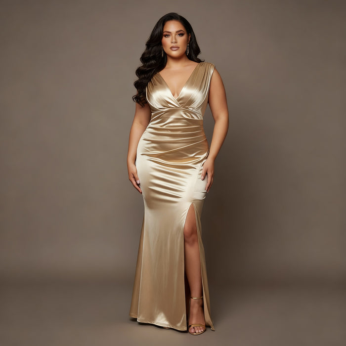 The Giselle Dress Champagne-Gold (Ready to Ship)