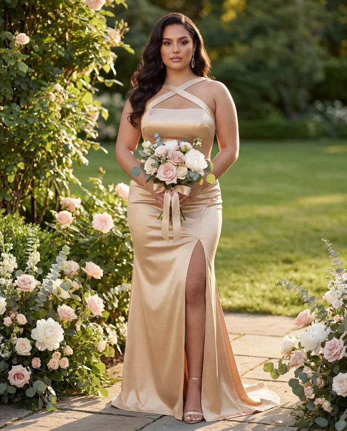 The Ivy Dress Champagne-Gold (Ready to Ship)