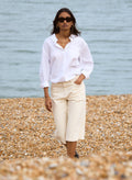 Tillie Organic Cotton Stretch Denim Shorts - Ecru Baukjen