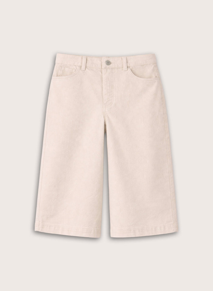 Tillie Organic Cotton Stretch Denim Shorts - Ecru Baukjen