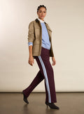 Tippi 2.0 Side Stripe Trousers - Plum & Ice Blue Baukjen
