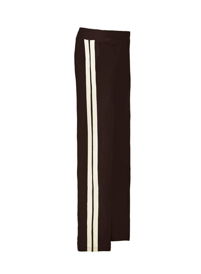 Tippi 2.0 Side Stripe Trousers - Dark Chocolate & Cream Stripe Baukjen