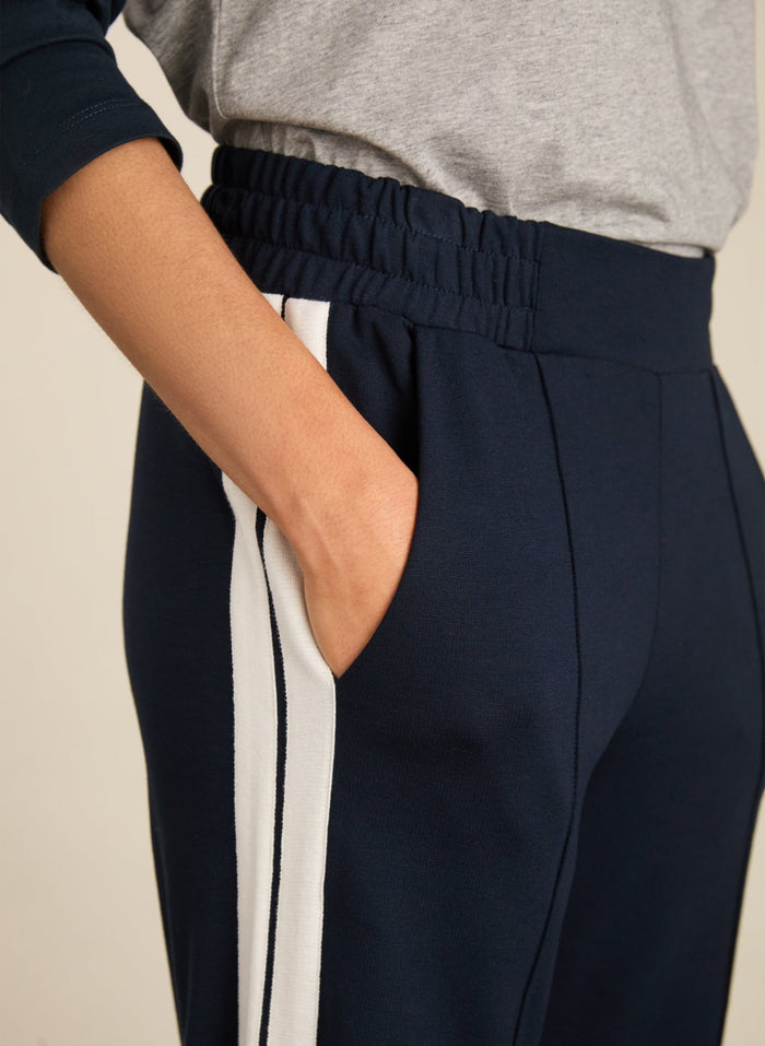 Petite Tippi 2.0 Side Stripe Trousers - Classic Navy & Soft White Baukjen