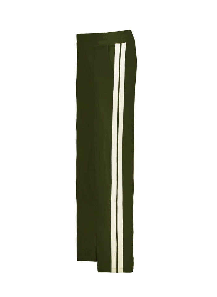 Tippi 2.0 Side Stripe Trousers - Deep Khaki & Cream Stripe Baukjen