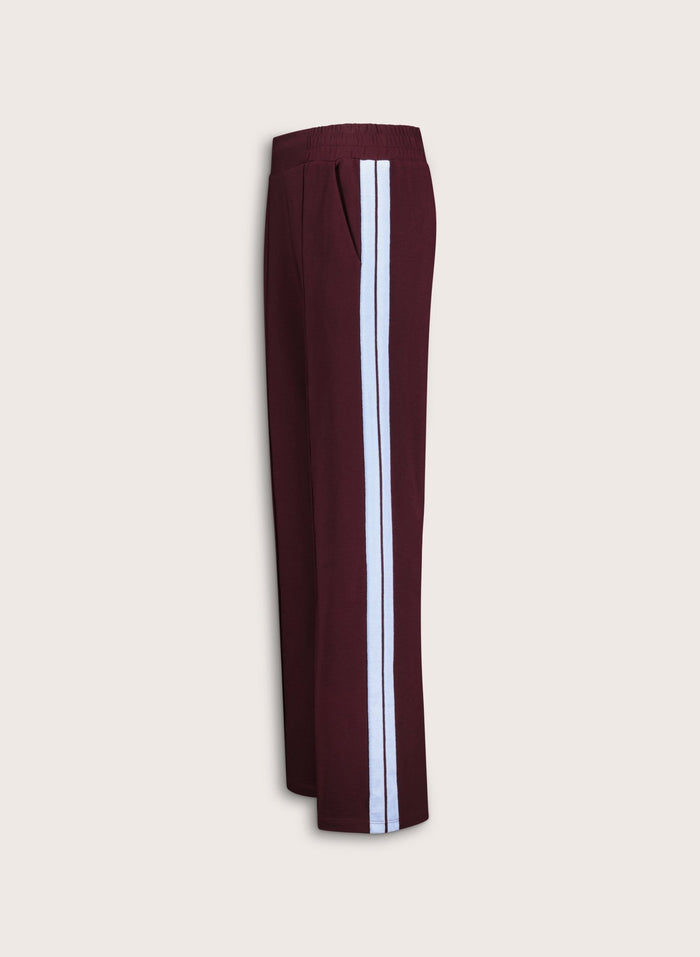 Tippi 2.0 Side Stripe Trousers - Plum & Ice Blue Baukjen