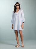 Vanessa Linen Dress - Light Blue Chambray Baukjen
