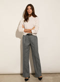 Victoria Recycled Wool Blend Trousers - Black & White Houndstooth Baukjen