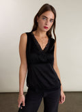 Viola Satin Cami Top - Caviar Black Baukjen