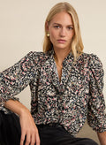 Willow Printed Blouse - Black Whirlpool Baukjen