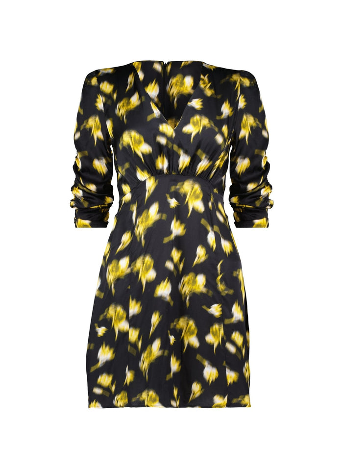 Winnie Dress - Black Blurred Floral Baukjen