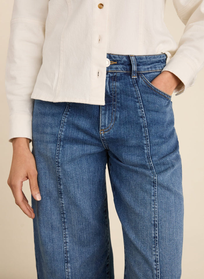 Wyatt Organic Cotton Stretch Denim Barrel Jeans - Washed Indigo Baukjen