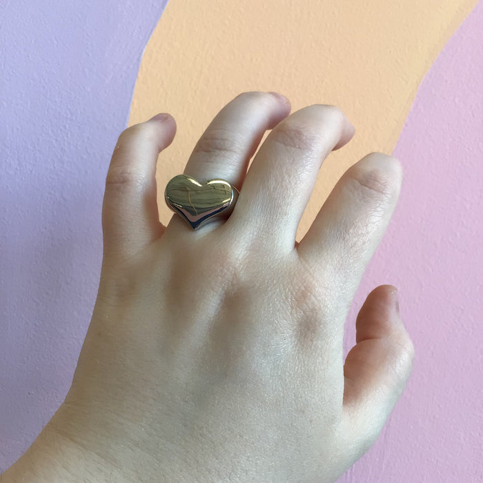 Y2K Heart Titanium Ring