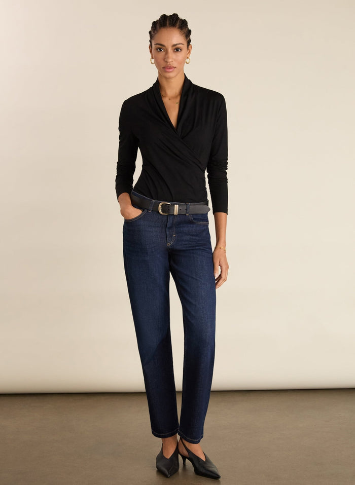 Zenna Organic Cotton Stretch Straight Leg Jeans - Dark Indigo Baukjen