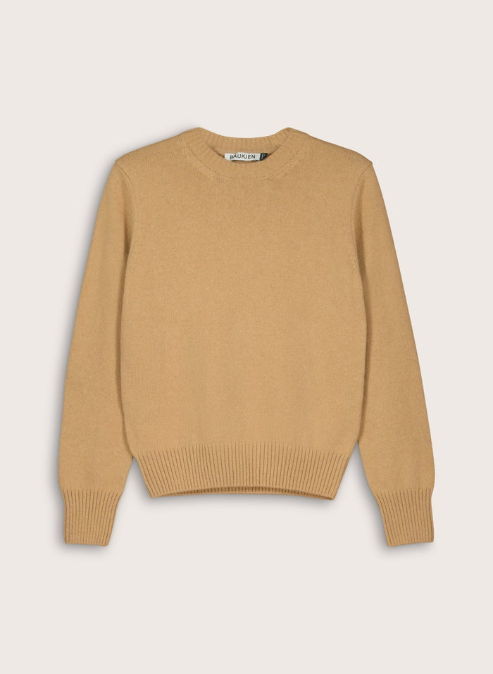 Zucca Wool Blend Crew Neck Jumper - Taupe Baukjen